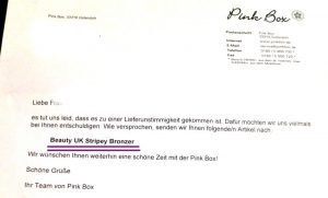 Pinkbox Ersatzprodukt für den defekten Blush