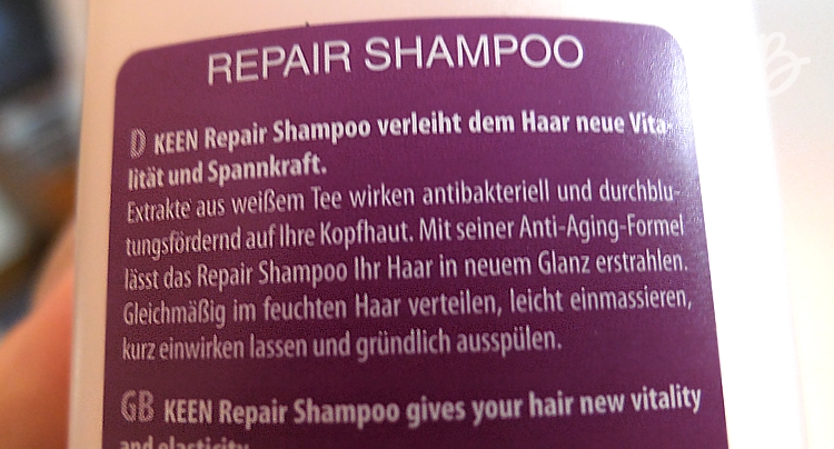 shampoo keen repair weisser Tee Pinkbox