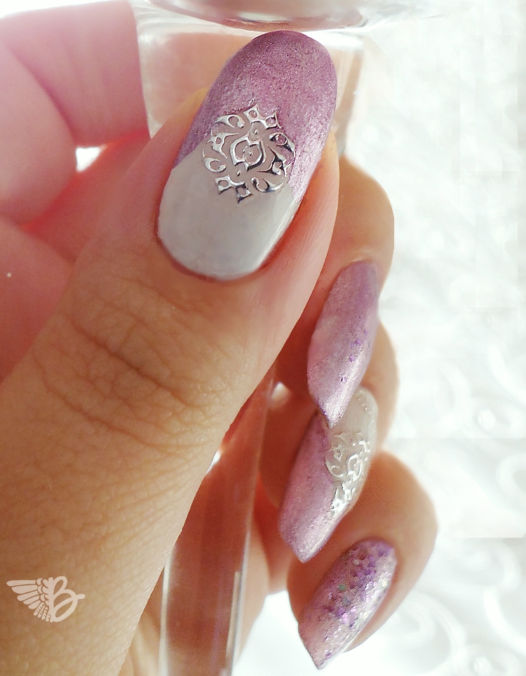 Nail Art Sticker Silver Lace