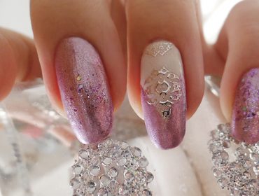 Nail Art Sticker Silver Lace