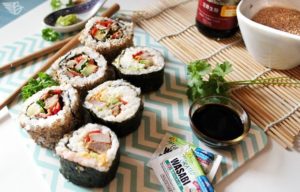 Schwenker Sushi mit Fleisch Schwushi rezept resteverwertung wasabi