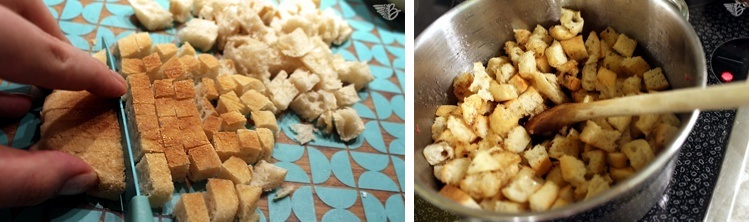 croutons mis en place