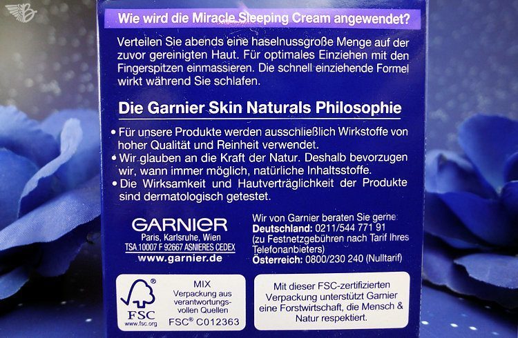 garnier schlafcreme-beschreibung