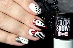 nailart-two color show suit style