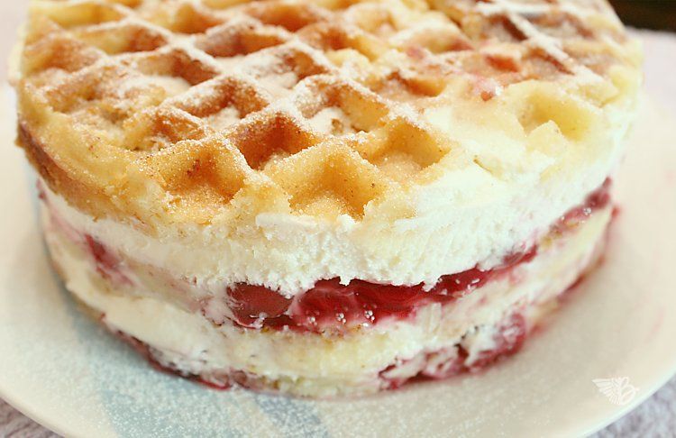 waffelkuchen mit kirschgrütze